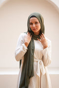 Sponge Cotton Hijab – Olive Leaf