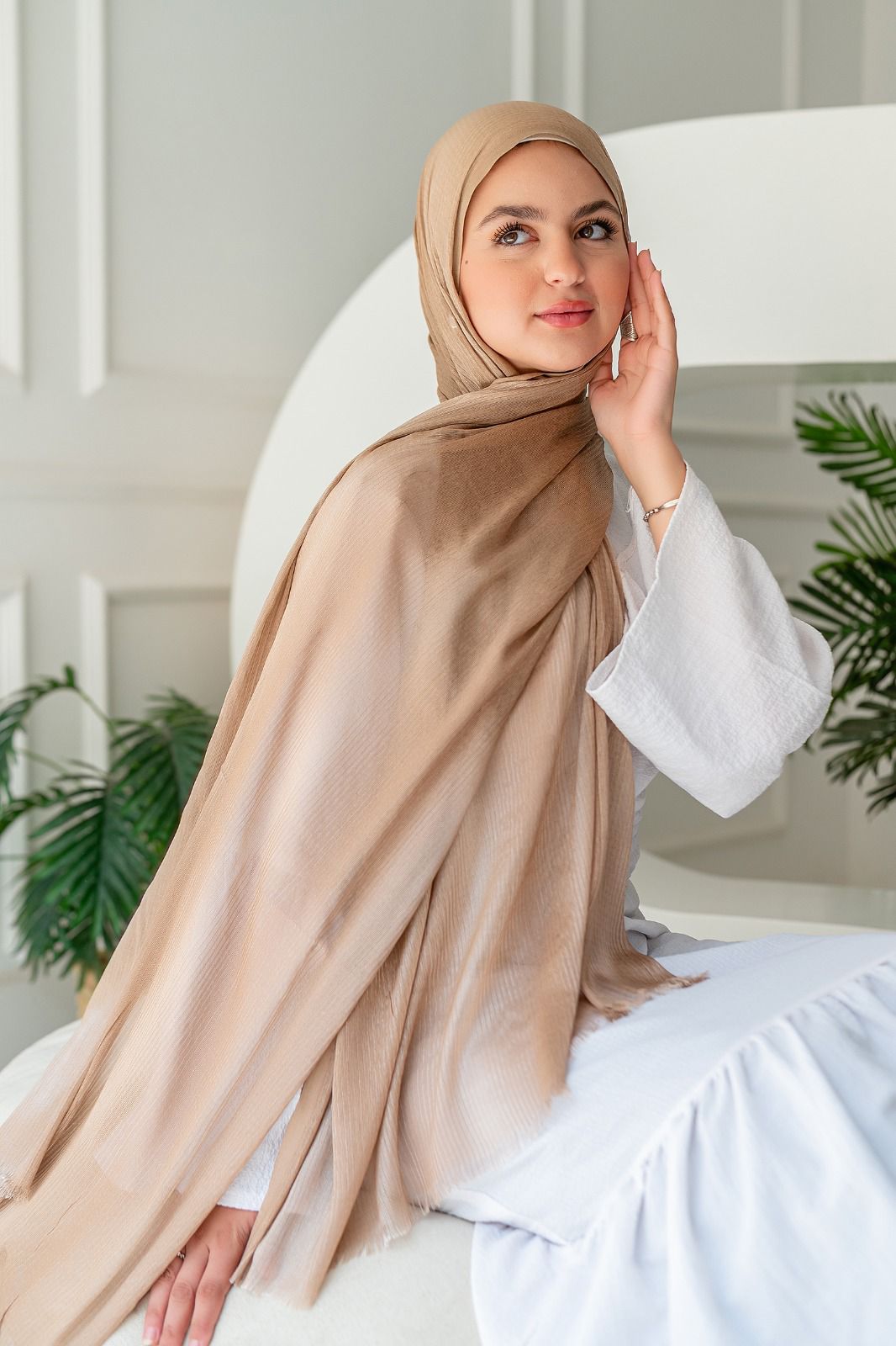 Missy Chiffon Scarf – Classic Beige