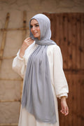 Sponge Cotton Scarf – Silver Ash