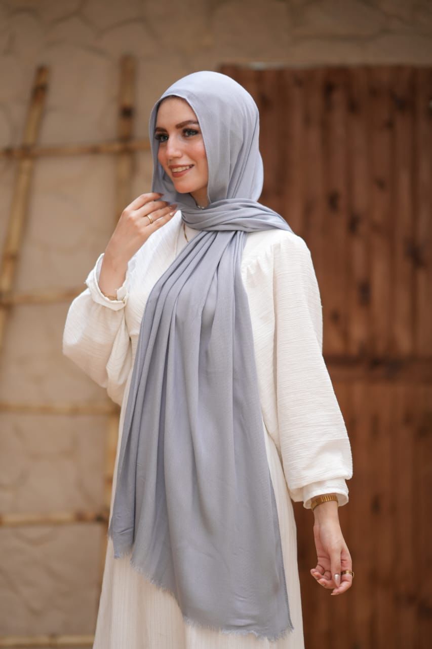 Sponge Cotton Scarf – Silver Ash