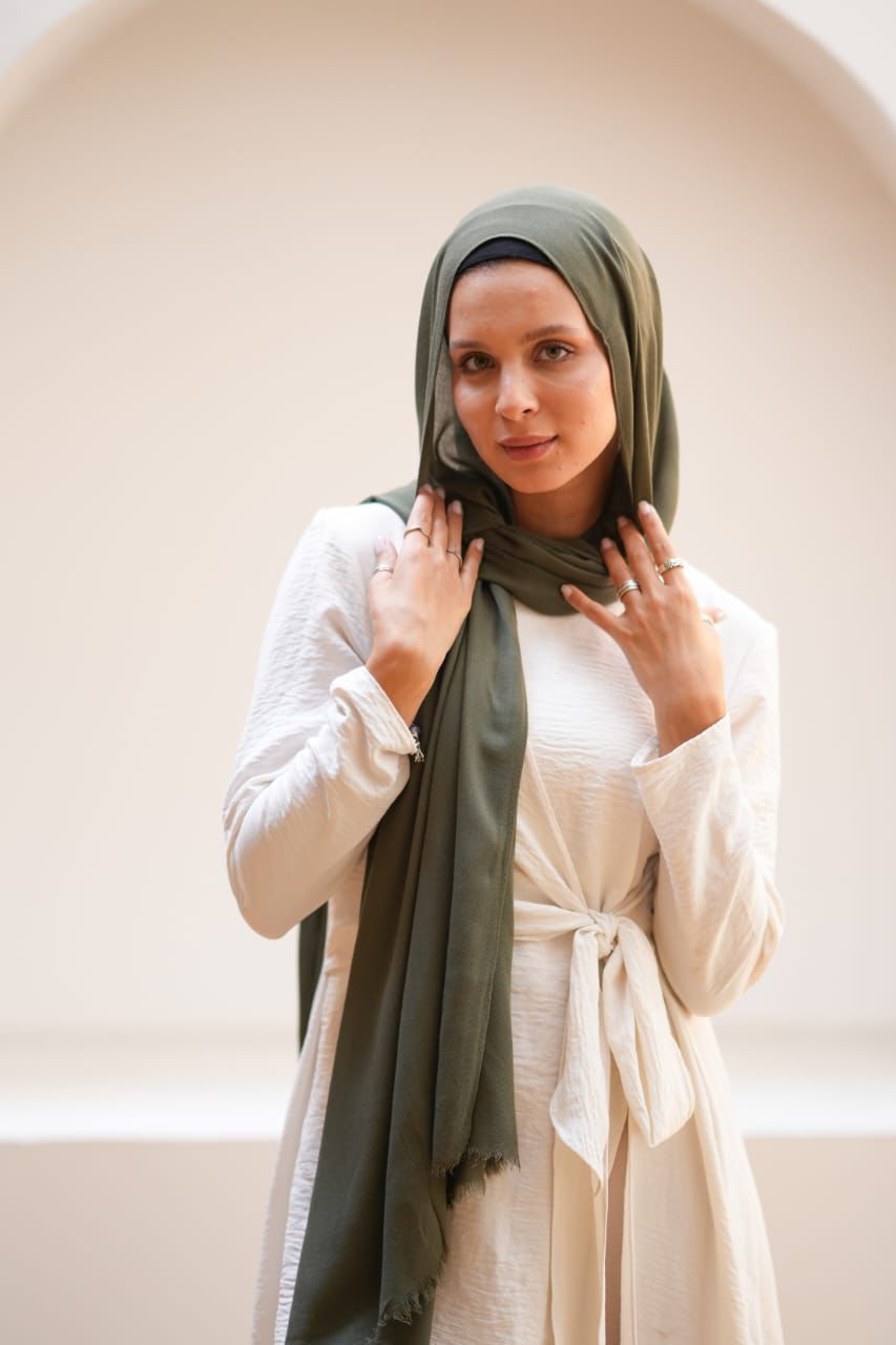 Sponge Cotton Hijab – Olive Leaf
